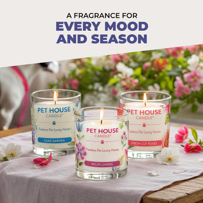 Pet House Candles, Plant-Based, Long Lasting, Pet Friendly Candles for Home, 60 Hour Burn Time - Herb Garden, 9 oz