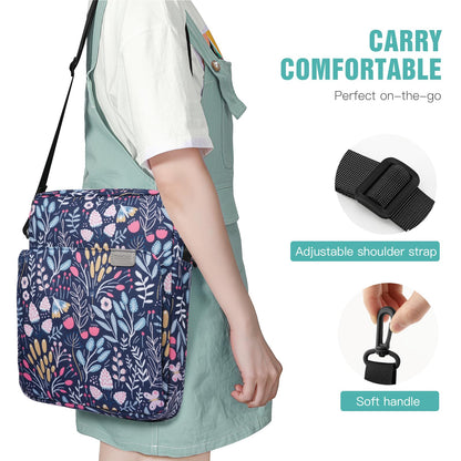 TiMOVO 9-11 Inch Tablet Sleeve Bag with Shoulder Strap for iPad 11-inch A16 2025, iPad 10.9"/10.2" | Air 11/5th/4th Gen. 10.9", Galaxy Tab A9 Plus 11", Colorful Flower
