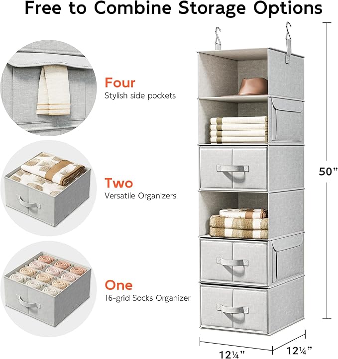 6-Shelf Hanging Closet Organizer