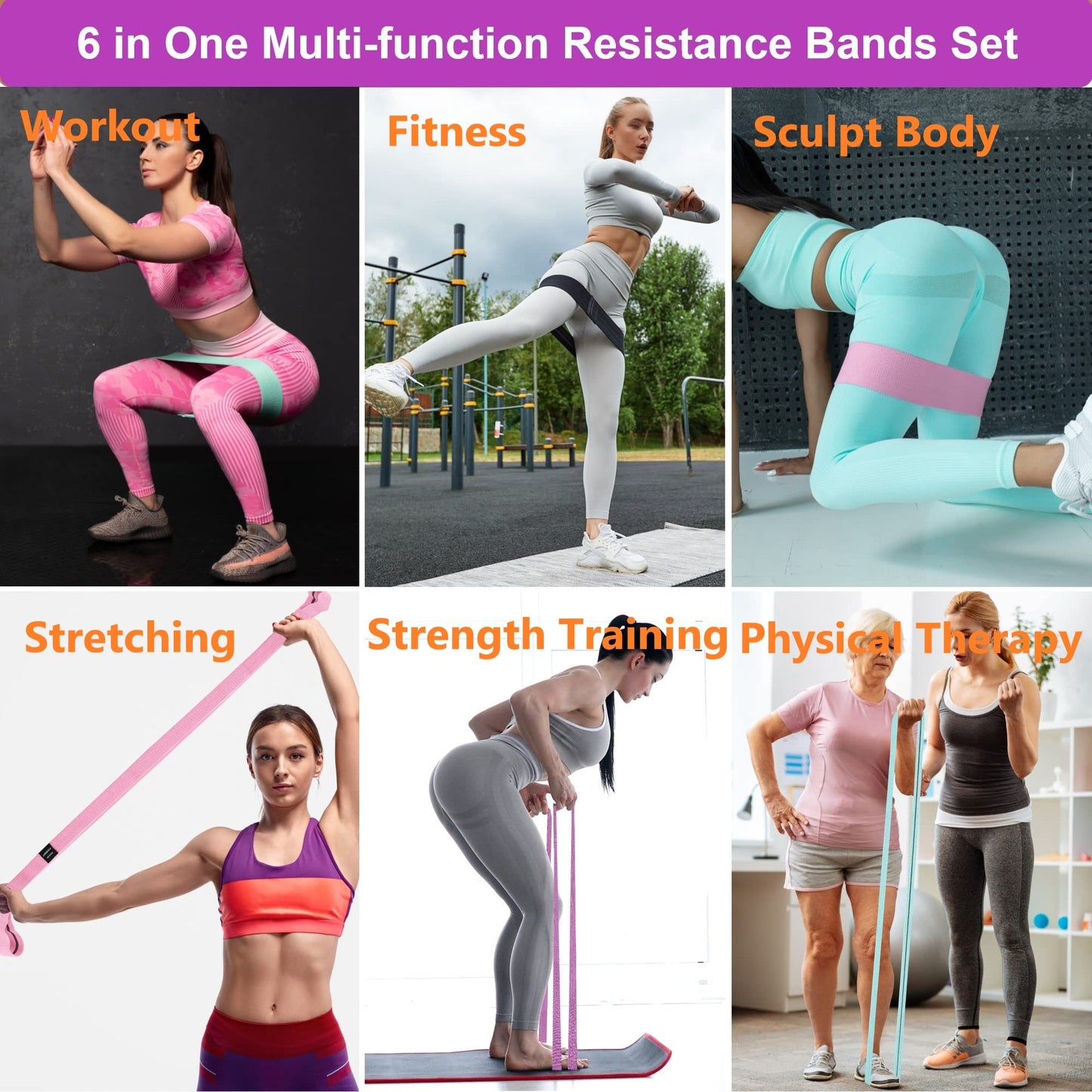 STANDROCK Fabric Resistance Bands for Working Out, 3 and 4 Levels Booty Bands Long Resistance Bands for Women and Men | Elastic Bands for Exercise Bands Resistance Workout Bands Resistance