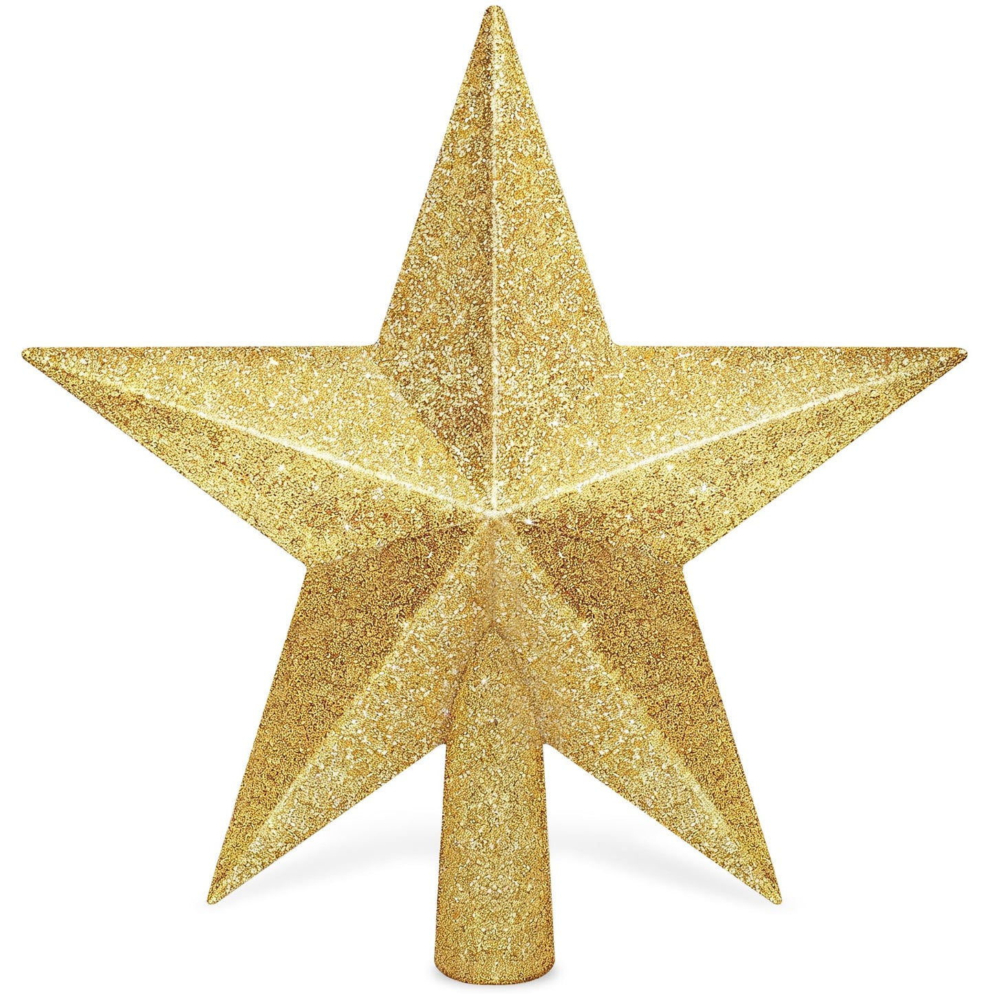 Christmas Tree Star Topper, 8" Gold Xmas Star Tree Decorations, 3D Shatterproof Bethlehem Star Tree Topper Decorations, Waterproof Christmas Tree Topper Decor for Holiday Home Outdoor Ornament