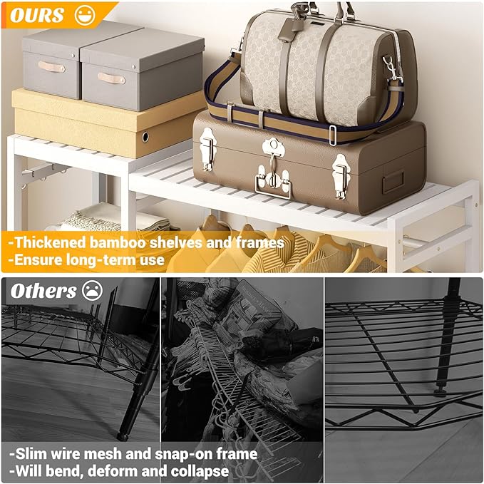Homykic Bamboo Clothes Rack Garment Rack