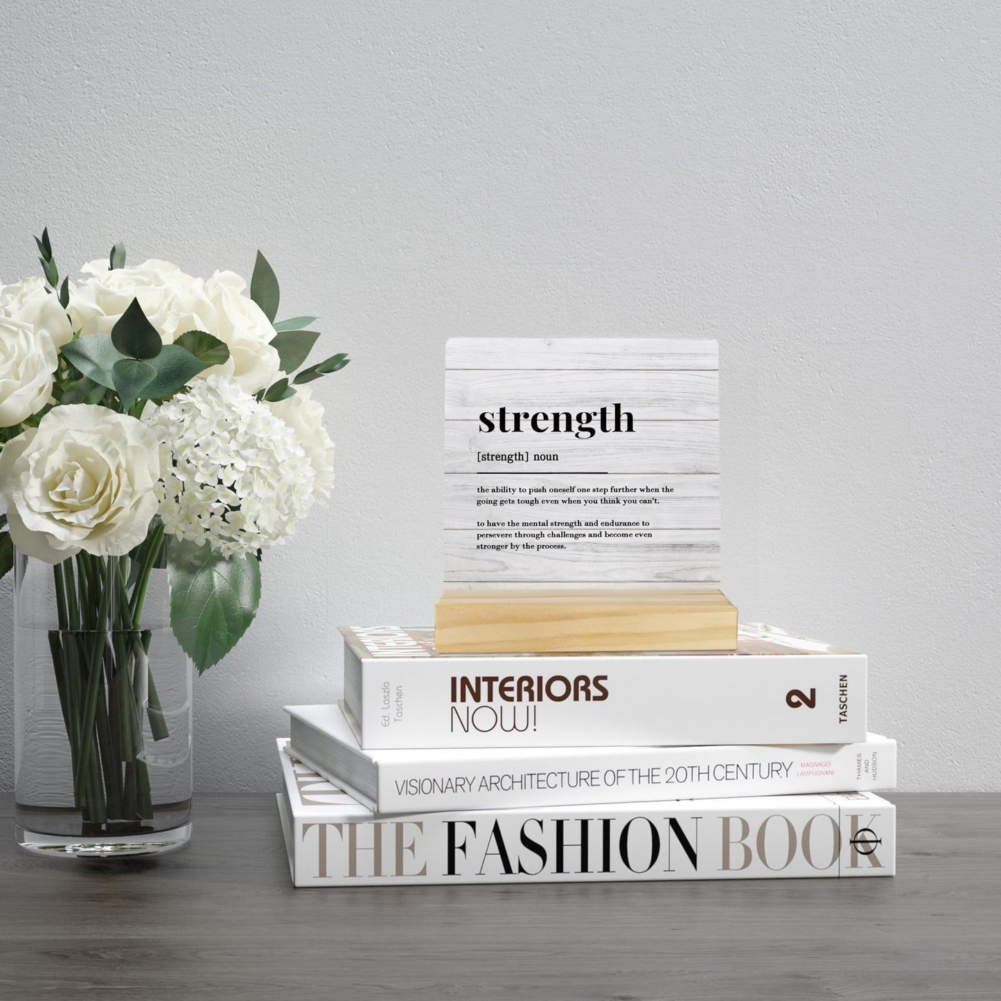 Ecezatik Strength Inspirational Gift, Inspirational Motivational Gifts for Women Men, Inspirational Wood Plaque Sign,Inspirational Gift for Teacher Boss Leader,Strength Desk Wood Decorative Signs