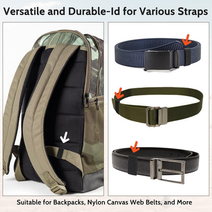 Bewudy 10 Pack Elastic Belt Keeper Strap, Nylon Canvas Web Belt Elastic Loop Keeper, Organizers Backpack Strap, Holder Retainer Band for 1.5" Wide Belts or Straps (Black)
