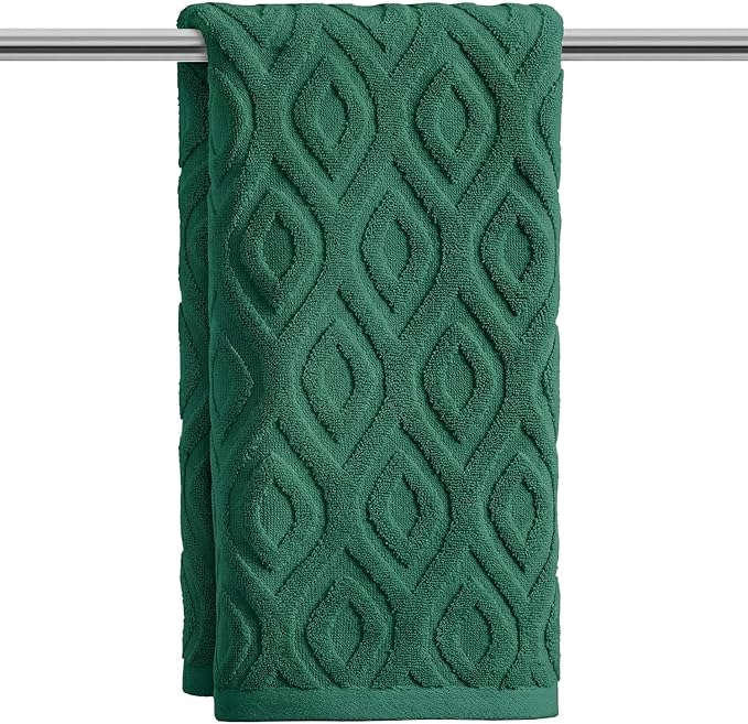 Artoid Mode 1 Pc Dark Green 3D Diamond Grid Jacquard Hand Towels