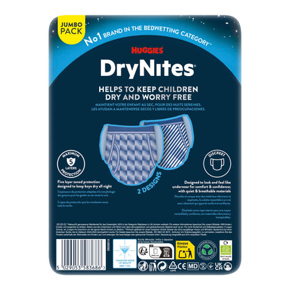 HUGGIES DryNites, Pyjama Pants, Boys 13+ Years (48-60KG), 33 x Bedwetting Pants, Up to 100% Leak Free Nights
