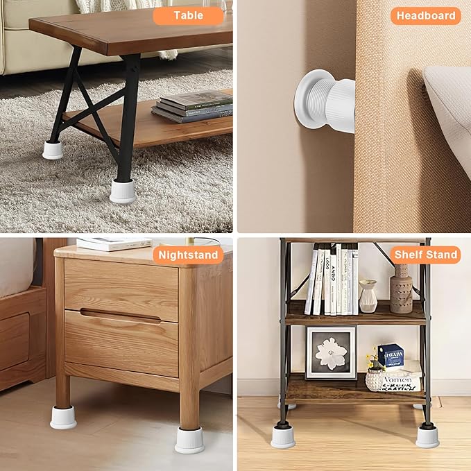 Adjustable Furniture Bed Risers, 1.6-2.6 inch Bed Risers Black, Durable Plastic
