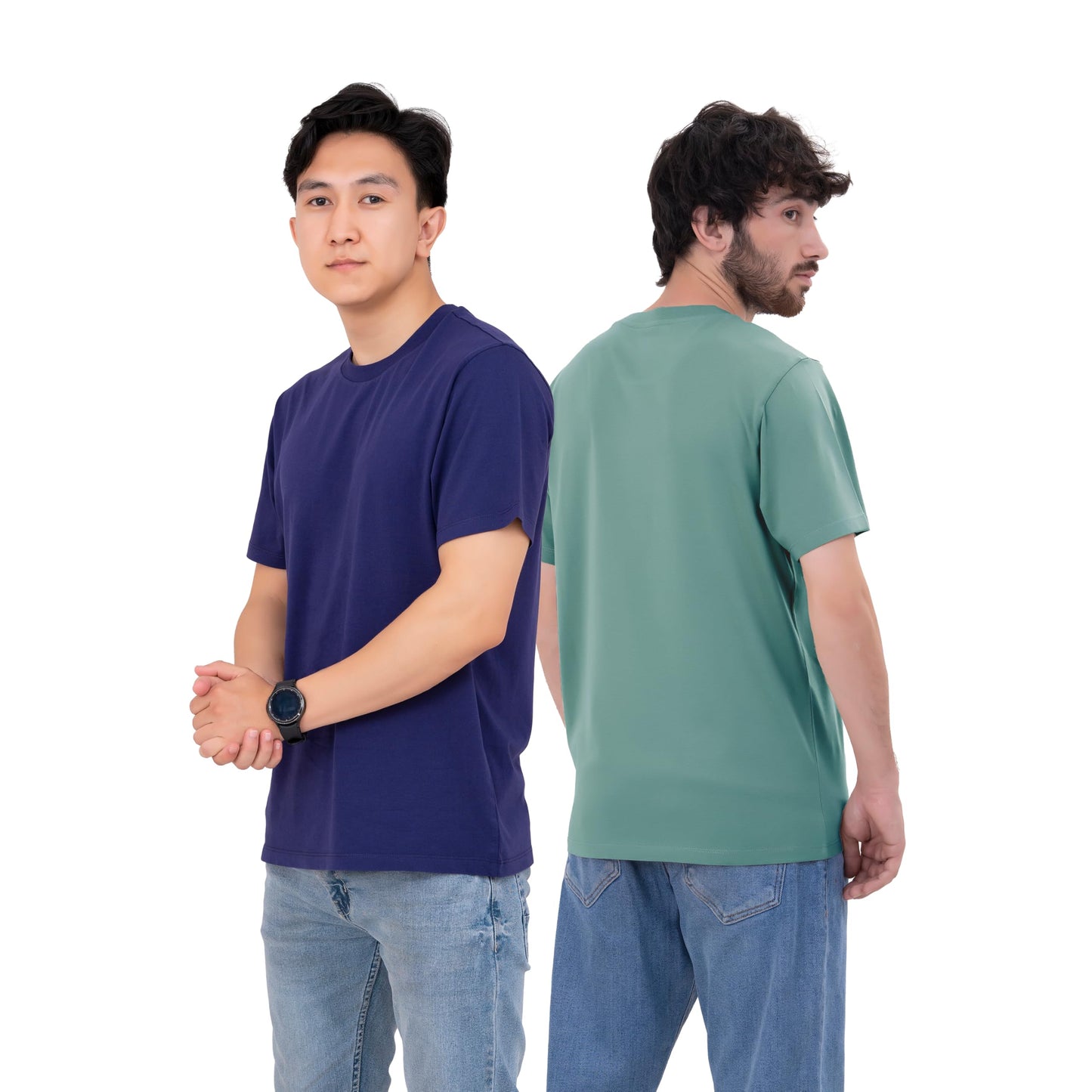 SoftSpun Men's Cotton T-Shirts Multipack - Pack6 [Dark Collection] - 6 Count - M, XS - Crew Neck, Short Sleeve - Regular Fit - All Seasons - Casual, Work, Gym - Made in The USA