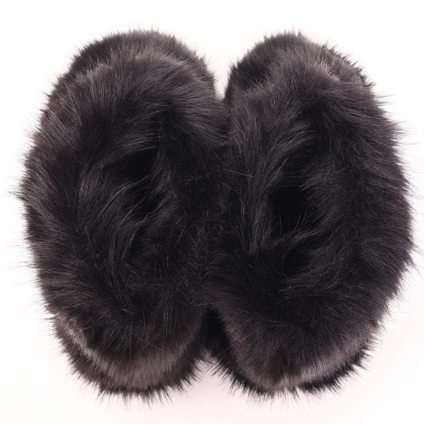 Valpeak Snow Boots for Women 2023 Furry Boots Winter Knee High Flat Heel Fluffy Faux Fur Boots(Black,9)