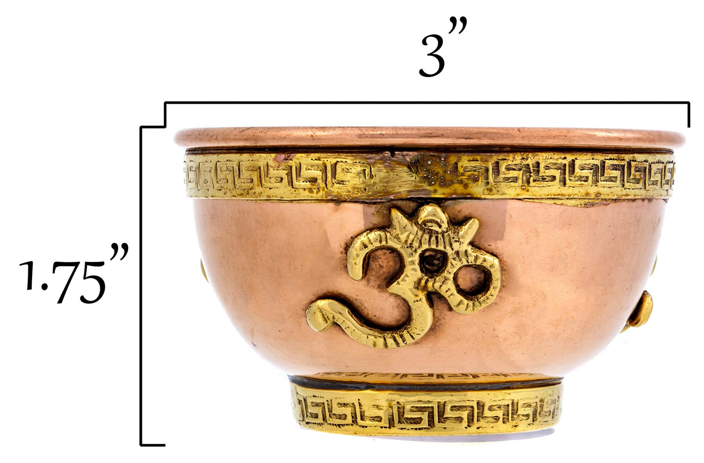 Om Copper Bowl - Offering Bowl for Altar or Ritual Use - Incense Holder, Home Decor - 3 Inches Wide