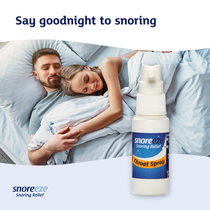 Snoreeze Anti-Snoring Throat Spray - Effective Snoring Aids for Men & Women - Fast Acting Lubricating Thermo Gel - Snore Stopper to Use with Mobile App - 23,5ml, 50 Nights Use