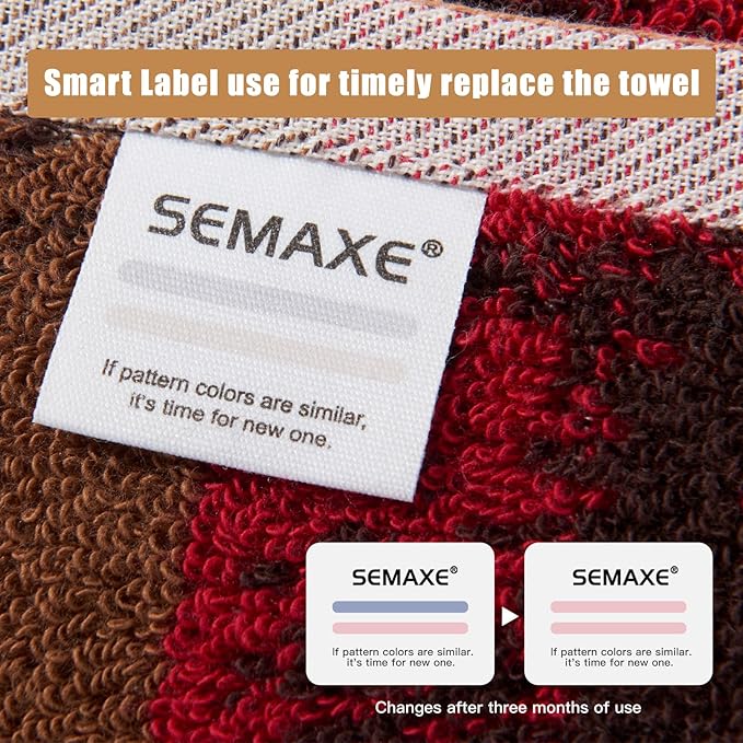 SEMAXE 18-Pack Bath Towel Set Include 6 Bath Towels, 6 Hand Towels, 6 Wash