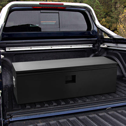 GarveeLife Heavy Duty Steel Truck Bed Tool Box – Weatherproof & Lockable Storage with Dual Gas-Shock Lids, Drill-Proof Security, Global Fit for Pickup, Trailer, RV – Secure Truck Bed Toolbox