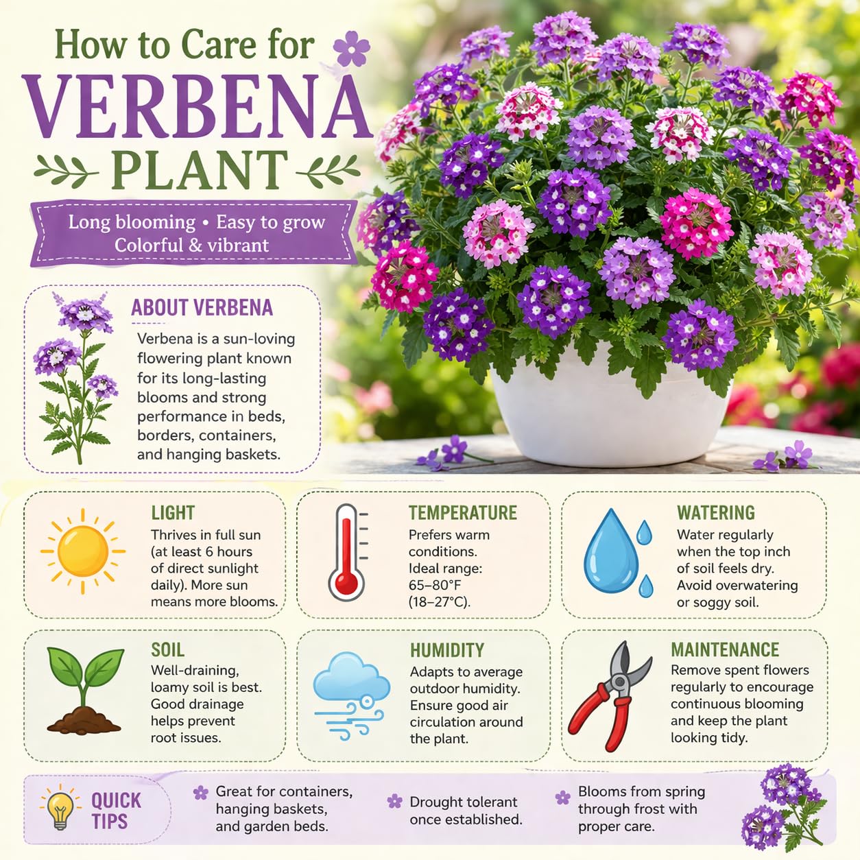 2 Lavender Verbena Live Plants, Trailing Verbena Plants for Planting Outdoor, Perennial Ground Cover Flowers 4-7 Inches