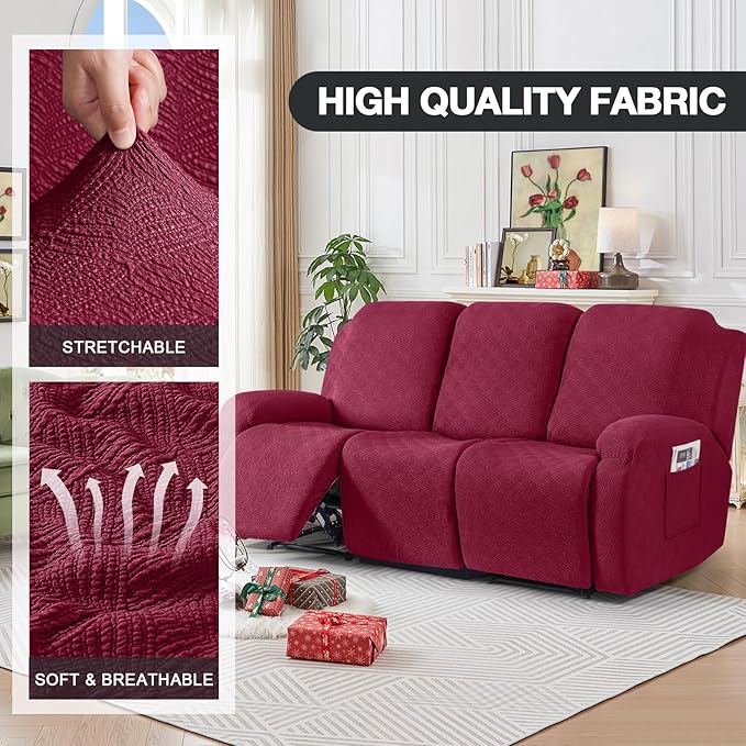 Timeles Recliner Covers for 3 Seater Reclining Couch Covers Sofa Slipcover