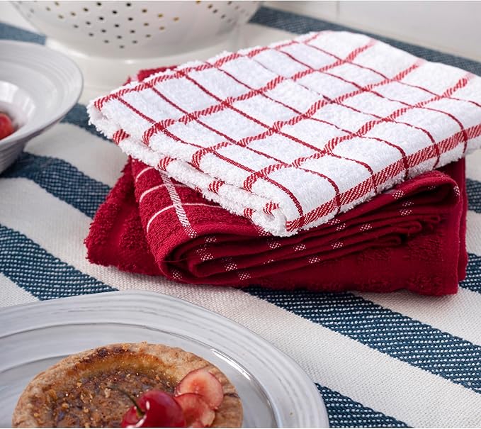 Ritz Premium 100% Cotton Terry Check Kitchen Dish Towels