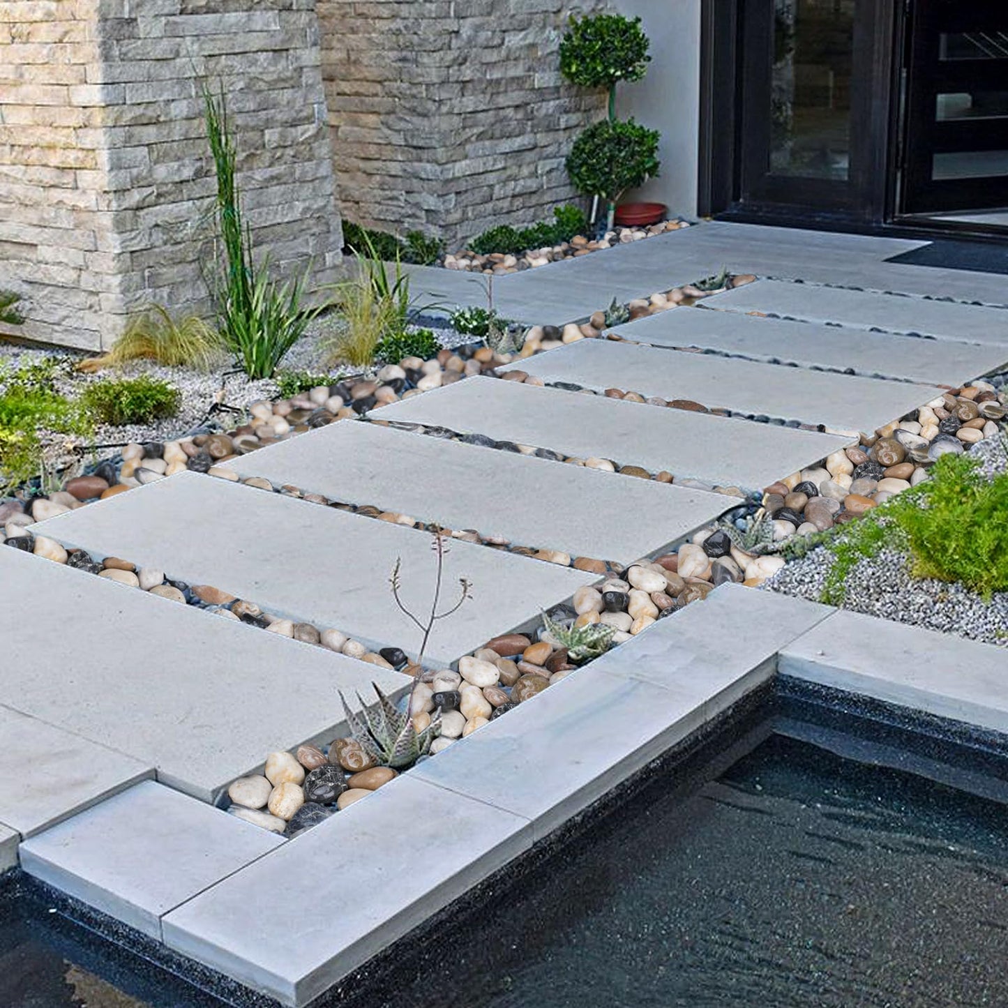 Pulovin 20 lbs River Rocks for Plants, 2-3 Inch Decorative Garden Rocks Outdoor Landscaping, Large Polished Natural Stone for Walkways, Yard, Vases, Crafts