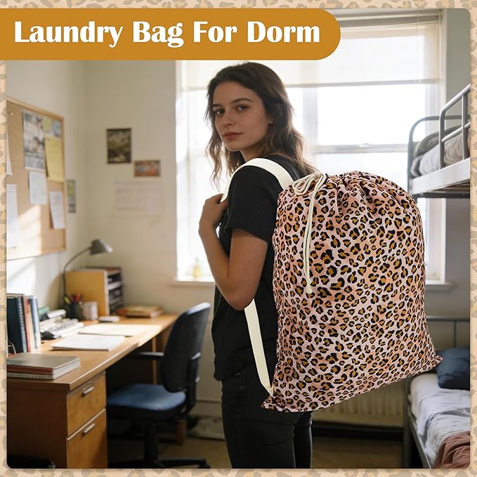 Canvas Laundry Bag with shoulder Strap 24"Wx 29"H, Large Drawstring Dirty