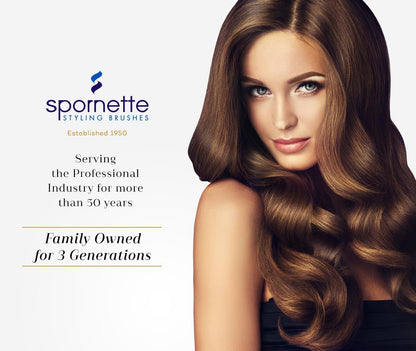 Spornette Double Stranded XL Round Brush, Nylon Bristles - Round Brush for Straightening, Anti-Frizz, Detangling, Volumizing - Styling for Wavy & Curly, Medium & Long Hair Lengths (2.75 Inches)