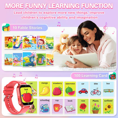 Vakzovy Kids Smart Watch Christmas Birthday Gifts for Girls Boys Age 6-12 with 26 Games Video Camera Music Pedomete Educational Toys Birthday Gifts for Girls Ages 5 6 7 8 9