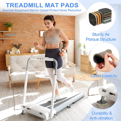 PATIKIL 12 Pcs Treadmill Mat Pads, 4x4x0.6 High Density Foam Anti Vibration Pad Sound Proof Floor Mat Exercise Equipment Mat for Carpet Protect Noise Reduction Home Gym, Blue