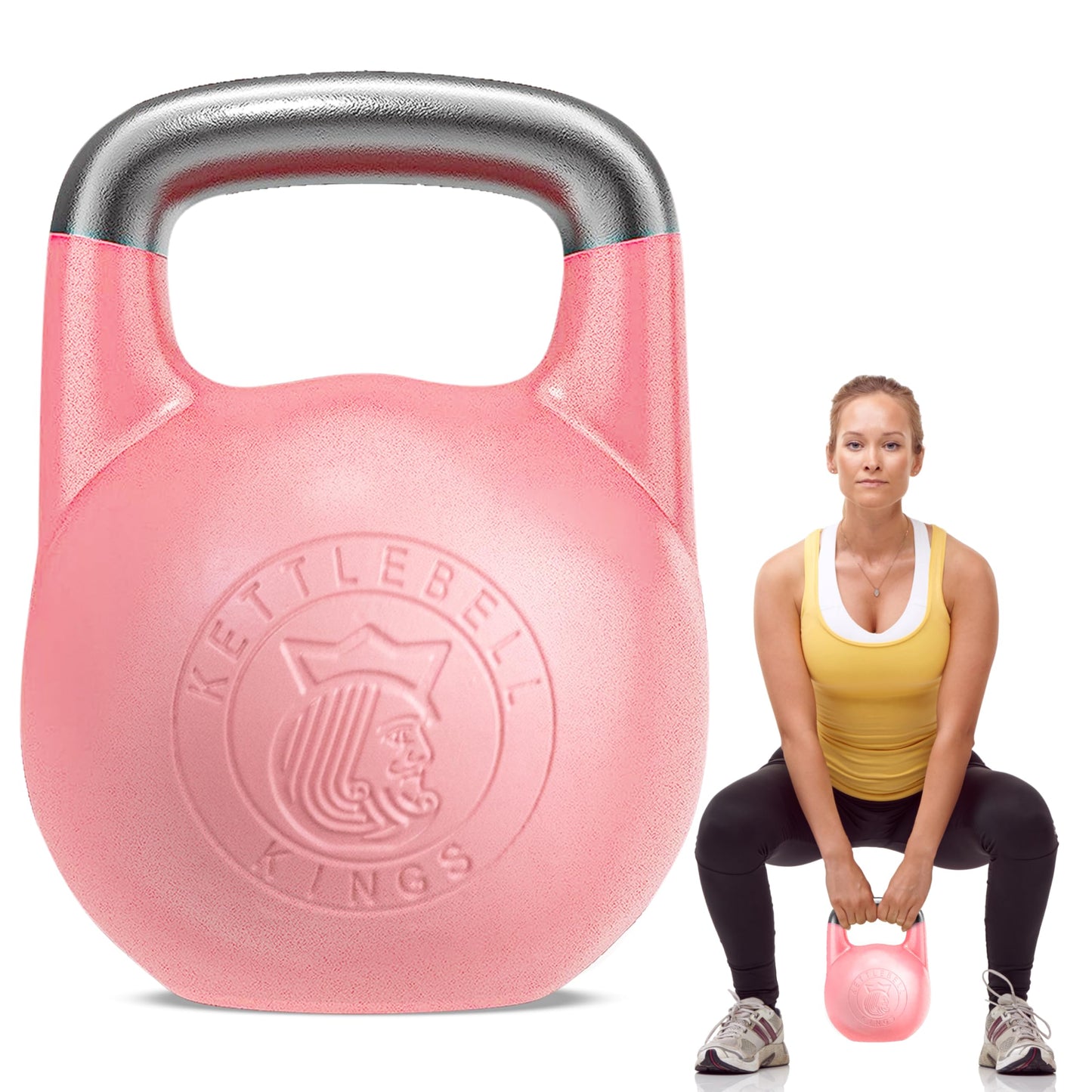 Kettlebell Kings Competition Kettlebells Weight (35mm handle) 8-48 KG | Hand weights Workout Gym Equipment & Strength training sets for Women & Men for Home Gym | Suitable for High Repetition Workouts