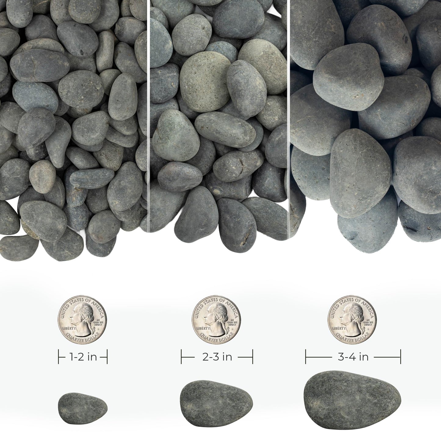 VINICS 20lbs Natural Unpolished Bulk Pebbles,1-2 Inch Black River Rocks, Hand-Picked Premium Stones for Landscaping and Garden Design, Fish Tank, Flower Pots, Pathways and Backyard