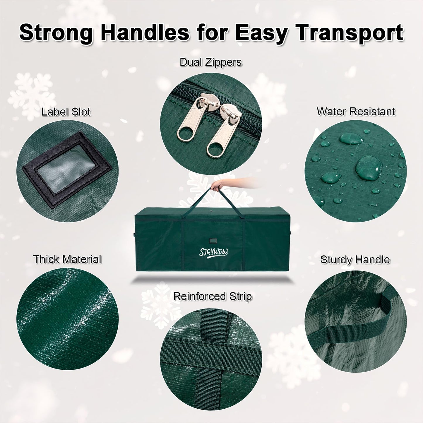 SJQYWDW Christmas Tree Storage Bag 9ft for Xmas Trees - Green