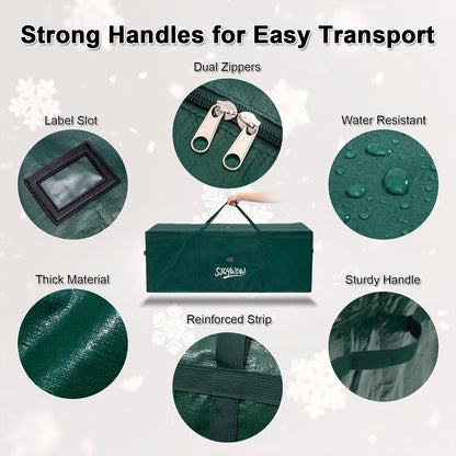 SJQYWDW Christmas Tree Storage Bag 9ft for Xmas Trees - Green