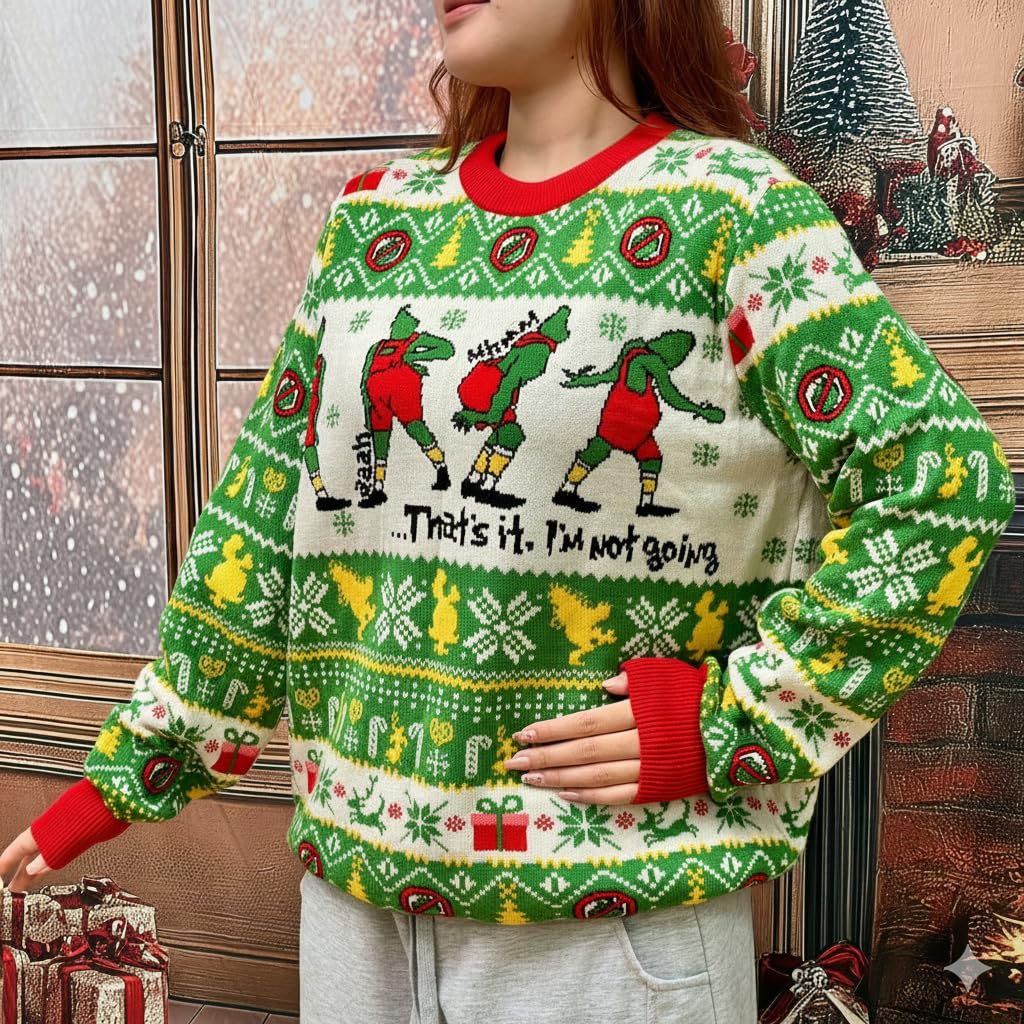 That's It I'm Not Going Ugly Sweater - Ugly Christmas Sweaters for Women 2025 - Xmas Movie Knitted Sweater - Gifts for Christmas - X-mas Knitted Sweatshirt - Holiday Outfits (L)