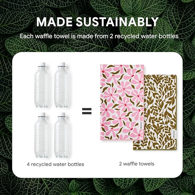 RECYCO Waffle Kitchen Towel Set of 2