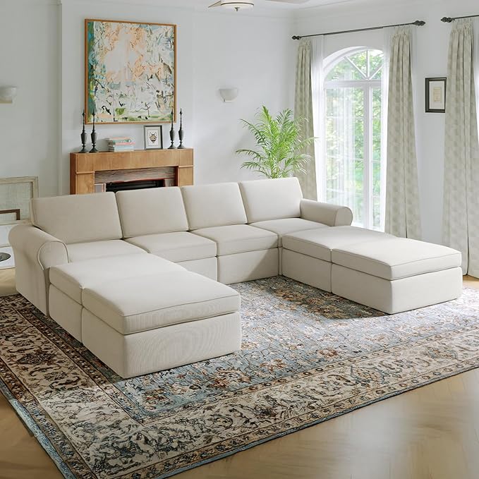 Novilla 138" Modular Sectional Sofa, Modular Sectional Couches