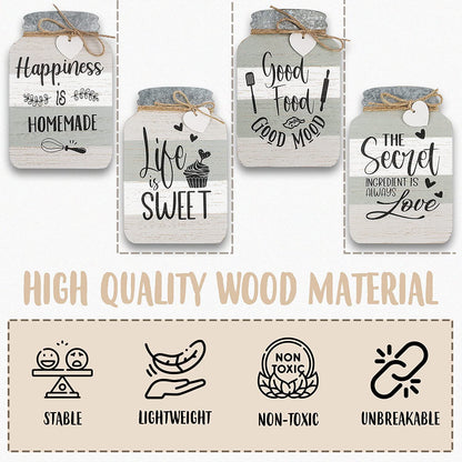 Old Shack Collection – Kitchen Wall Decor Set of 4 – Durable Kitchen Wall Art – Refined Kitchen Decor to Elevate Your Home, Crafted for Lasting Style, Each sign: 8×5 in