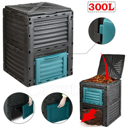 300L Outdoor Garden Compost Bin Eco Friendly Organic Waste Converter