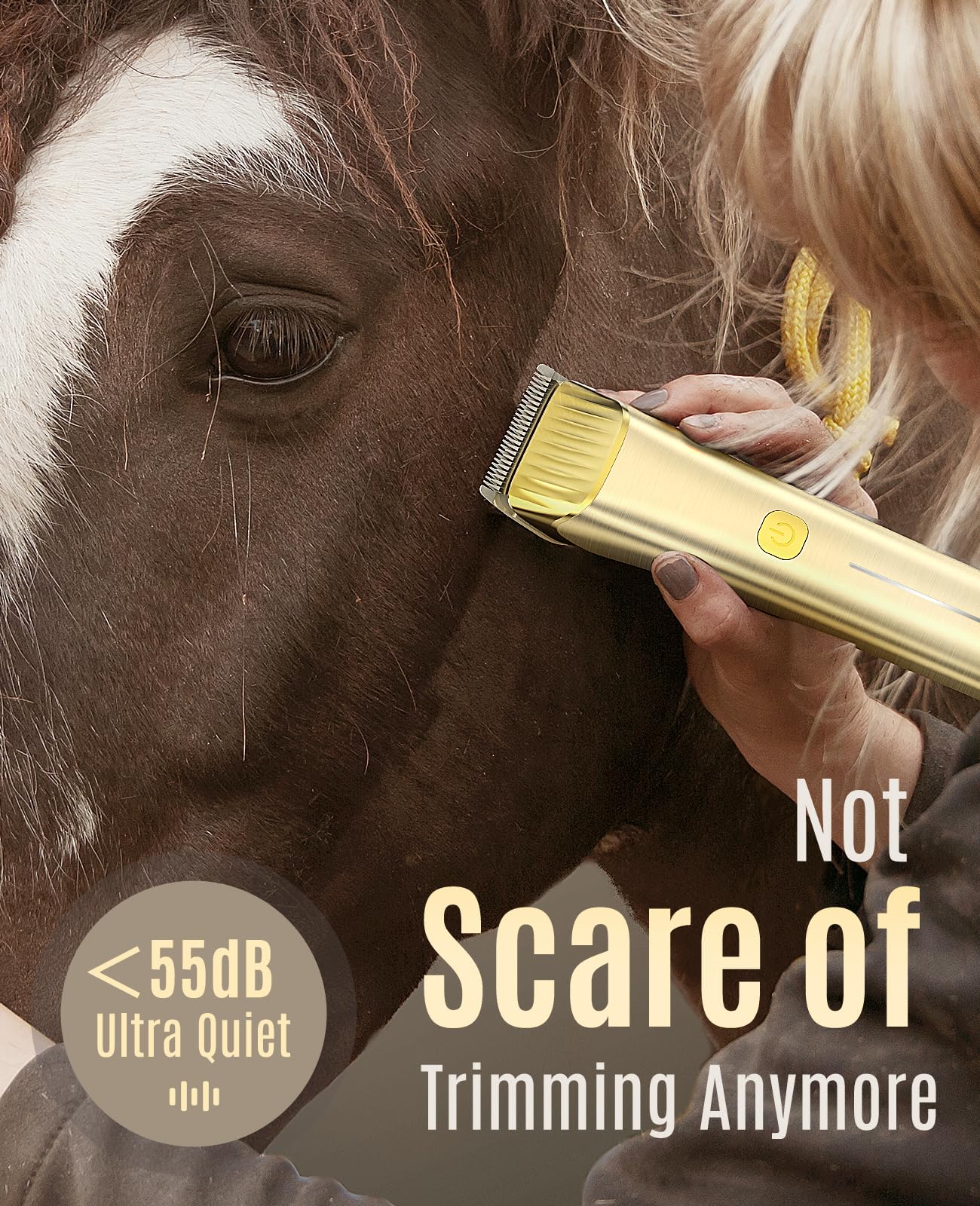 oneisall Horse Clippers,Low Noise Cordless Horse Grooming Kit for Horse Thick and Matted Long Hair