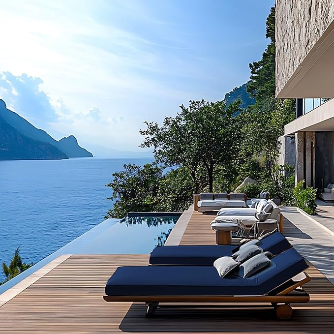 Outdoor Chaise Lounge Cushions for Patio, Lounge Chair Cushions, Waterproof