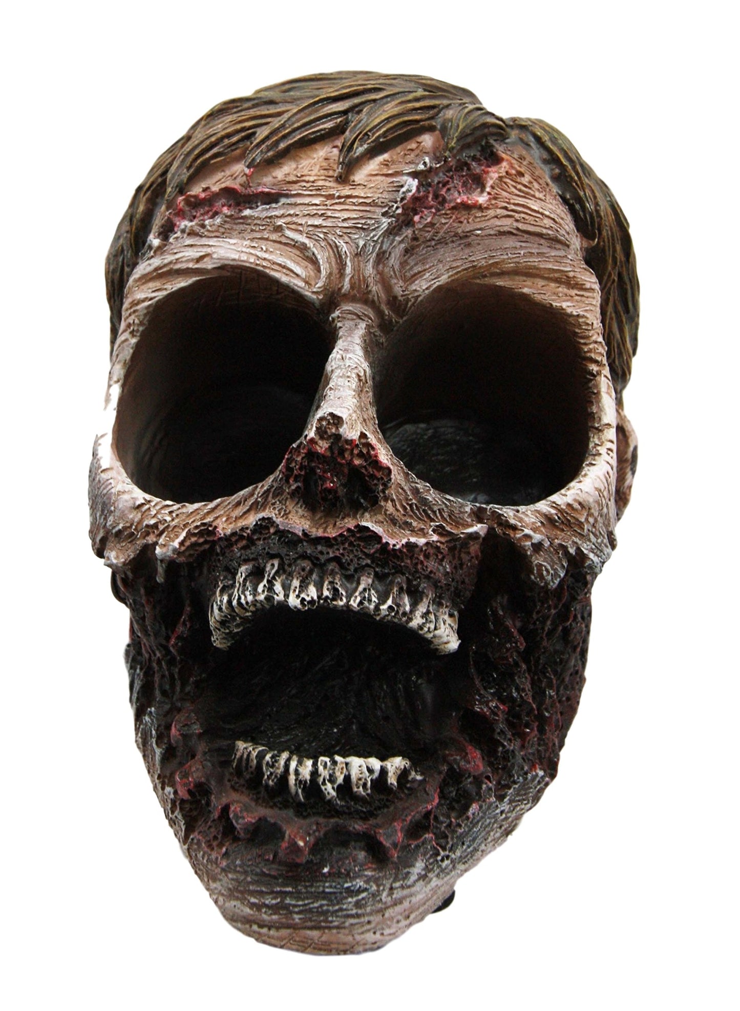 Ebros Walking Undead Gory Eyeless Zombie Head Salt And Pepper Shakers Holder Figurine Set With Glass Shakers 5.5"H Scary Decor Statue