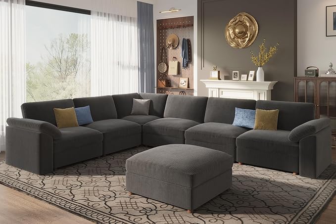 EASE MOOSE Oversized Sectional Modular Sofa, Large L Shape Sectional Couch Wide