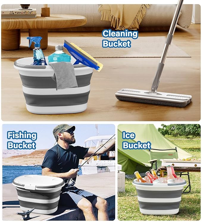 Lesipee Upgraded 16L Collapsible Mop Bucket