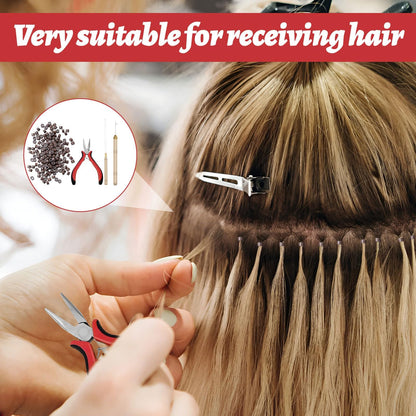Nano Beads Hair Extensions Kit, 1PCS Hair Extension Tools - Professional Pliers and Loop Threader
