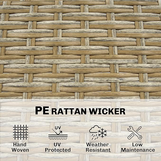 Outsunny 5 Piece Outdoor Bar Set, Wicker Outdoor High Top Table and Chairs