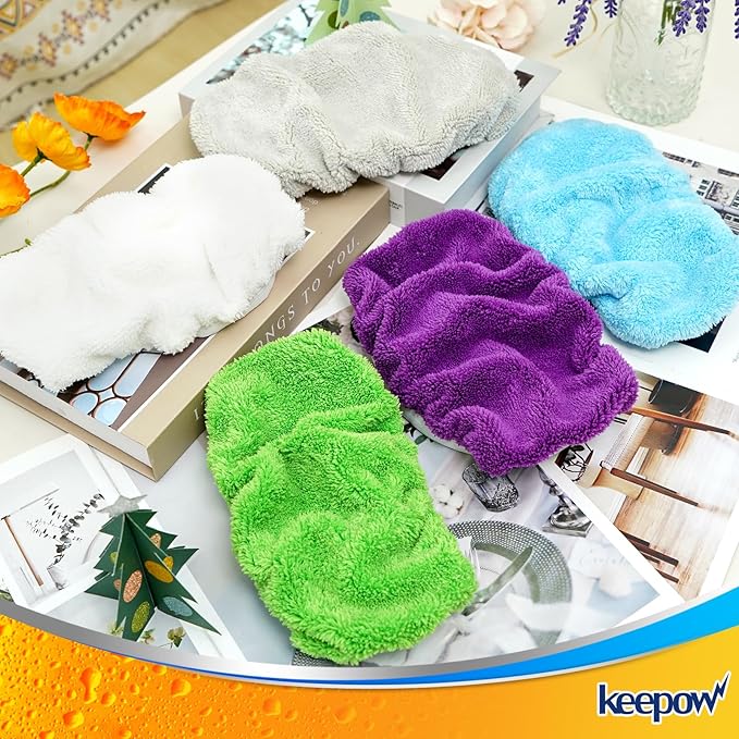 KEEPOW Reusable Microfiber Mop Pads