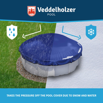 Veddelholzer XXL 120 x 120 cm Round Air Cushion Including 4 m Rope Pool Cushion for Pool Cover Perfect Accessory Winter Medium for Pool Canopy, Cover in Winter and Bad Weather