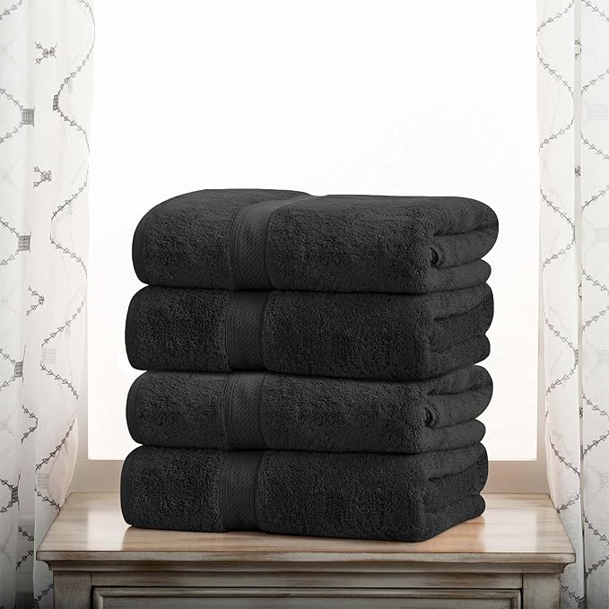 Superior Egyptian Cotton Pile Bath Towel Set of 4, Ultra Soft Luxury Towels