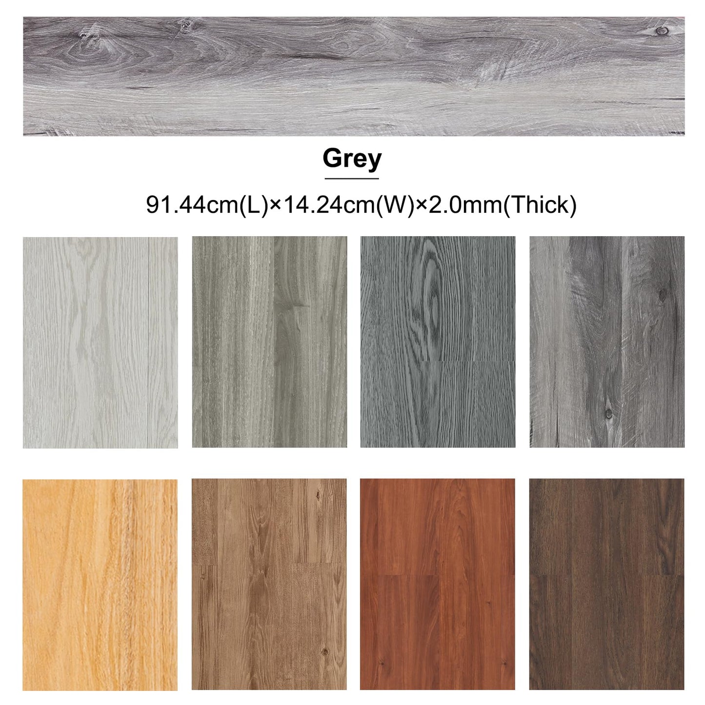FLOREXP Vinyl Flooring | Self Adhesive Flooring Plank with Wood Effect | Peel and Stick Floor Tiles | Self Adhesive Flooring | 2.0mm 36pcs Waterproof for Bedroom Office Floor Plank(5.02m²,Grey)