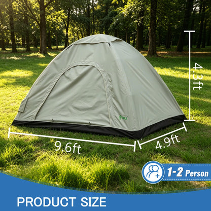 JEEFHO New Inflatable Frameless Foldable Tent. 210D Waterproof for Camping. Durable, Portable and Easy to Set up, Ideal for Hiking and Road Trips. with a Large-bore Manual Pump with Pressure Gauge