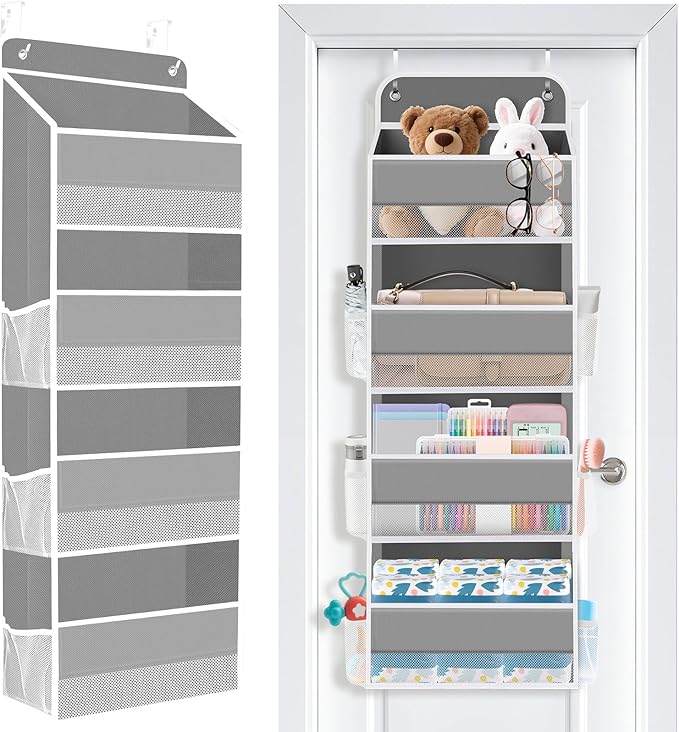 SpaceWhisper Over the Door Organizer, 4 Large Pocket Hanging Storage Organizer