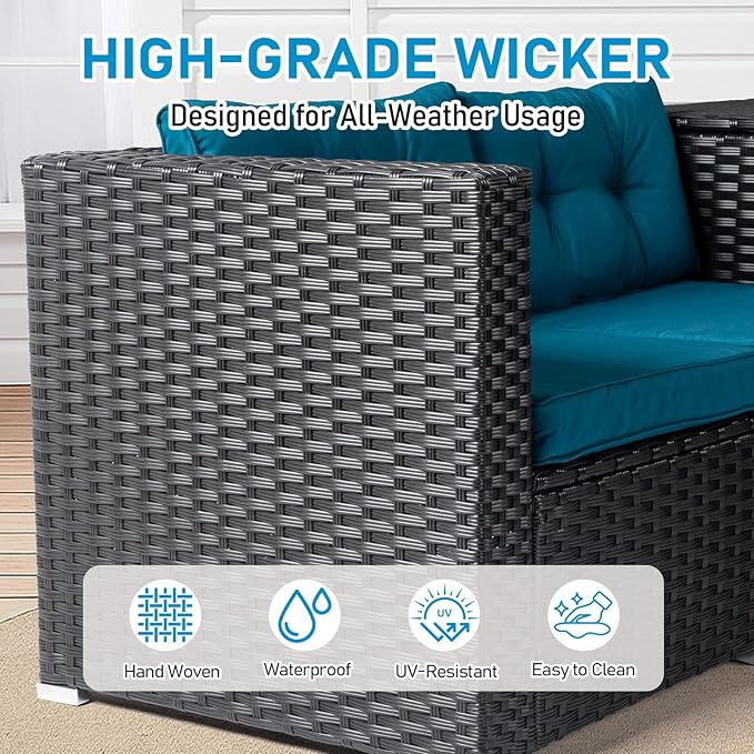 VINGLI 4 Pieces Outdoor Sectional Wicker Patio Furniture