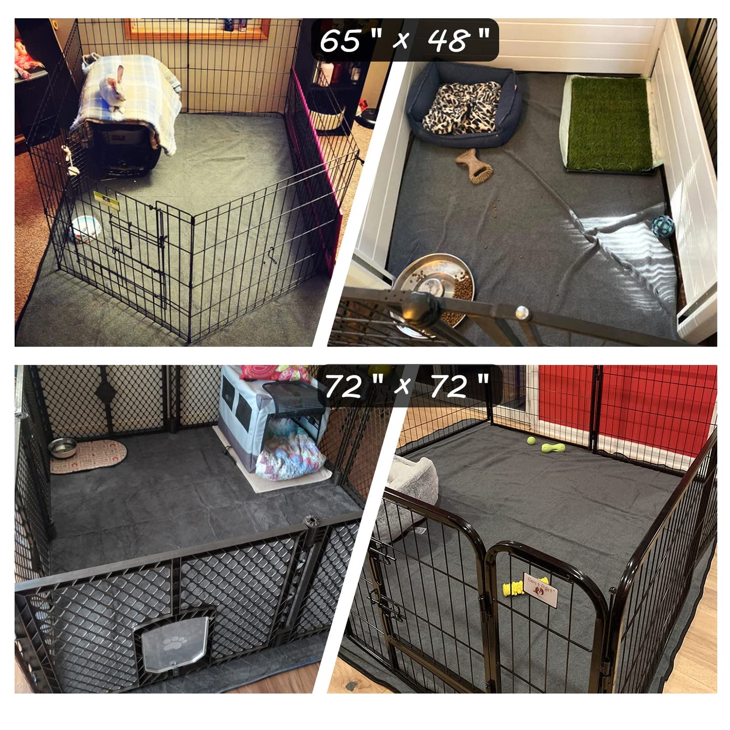 ULIGOTA Extra Large Washable Dog Pee Pad 165x121cm Non-Slip Pet Playpen Mat Waterproof Reusable Floor Mat for Puppy/Senior Dog Whelping Incontinence Housebreaking