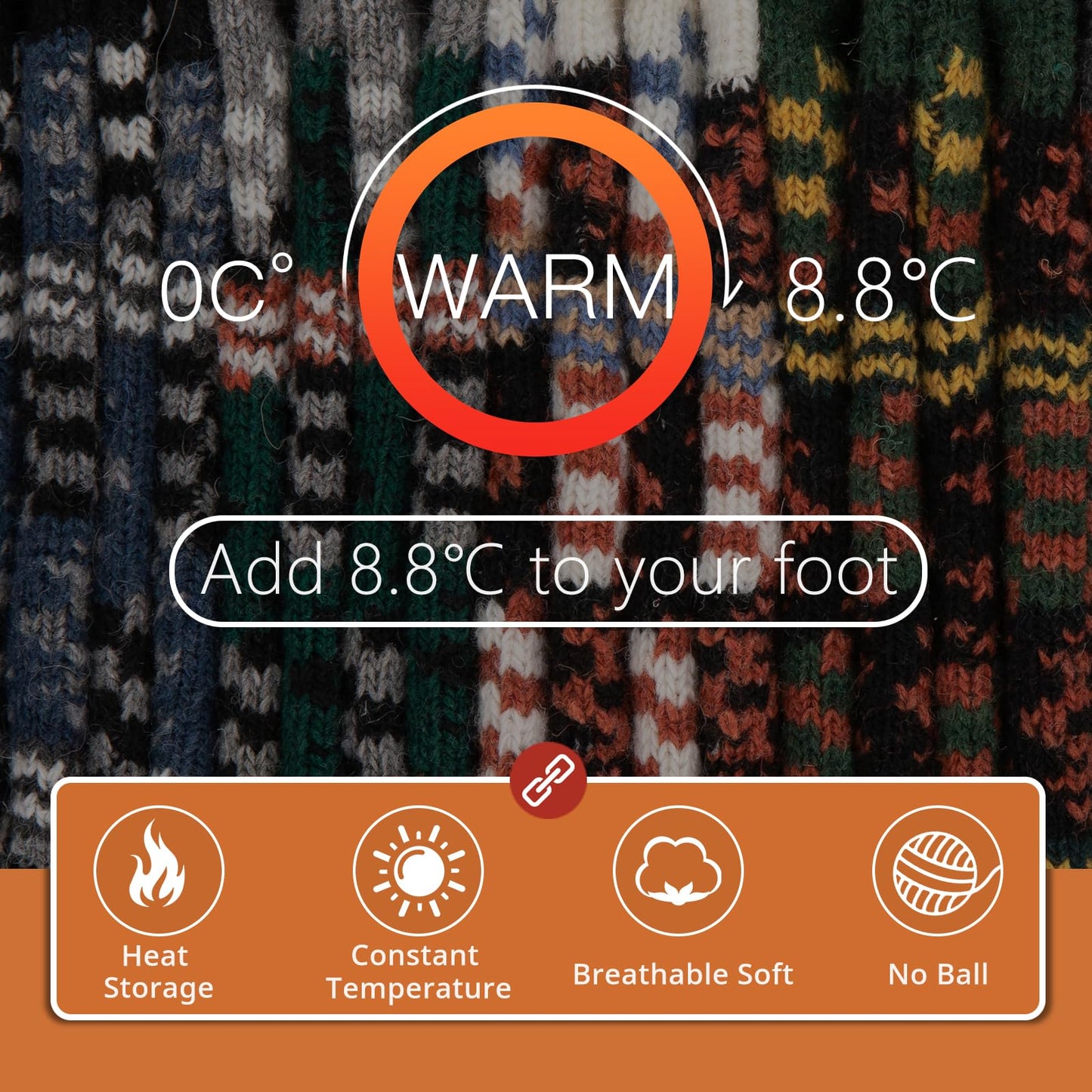 COOVAN Mens Warm Wool Socks Thermal Winter Thick Crew Socks Cold Weather Soft Cozy 5 Pairs